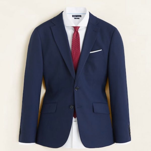 Regular fit microstructure suit blazer